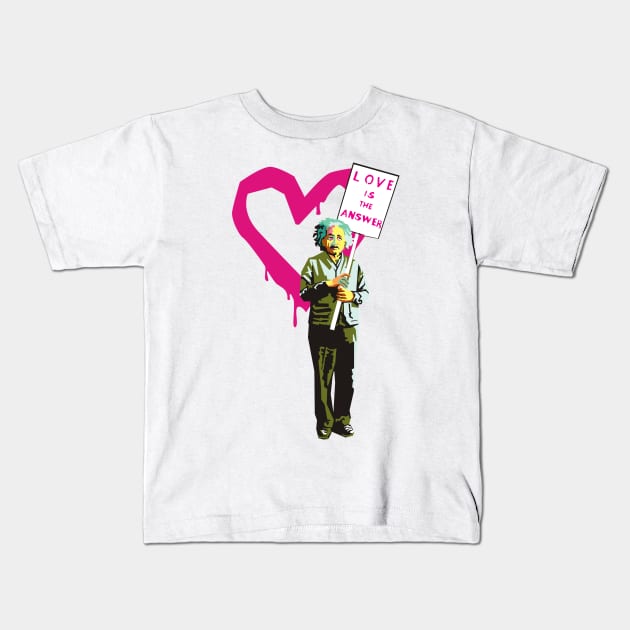 banksy pop art Kids T-Shirt by rifaisetyo